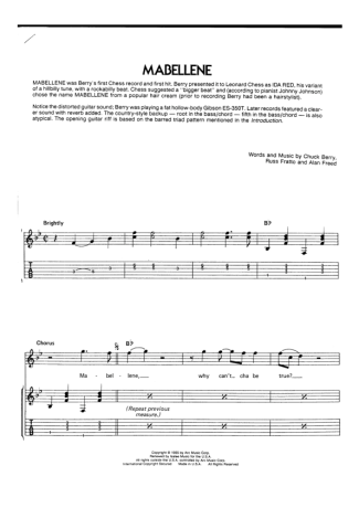 Chuck Berry Mabellene score for Guitar