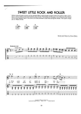 Chuck Berry Sweet Little Rock And Roller score for Guitar