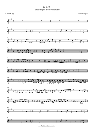 Cidade Negra  score for Clarinet (C)