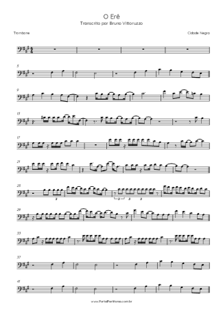 Cidade Negra  score for Trombone