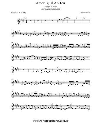 Cidade Negra  score for Alto Saxophone