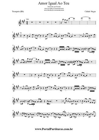 Cidade Negra Onde Você Mora? (Amor Igual Ao Teu) score for Trumpet