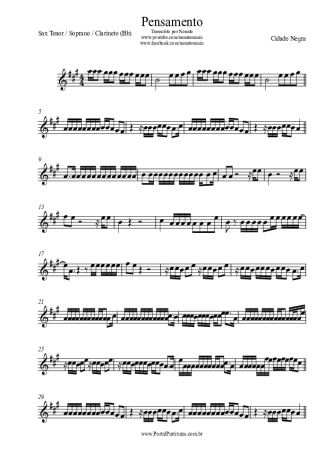 Cidade Negra  score for Clarinet (Bb)