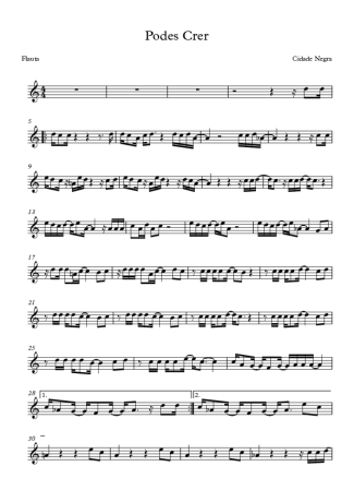 Cidade Negra Podes Crer score for Flute