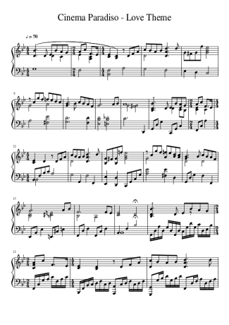Cinema Paradiso Love Theme score for Piano