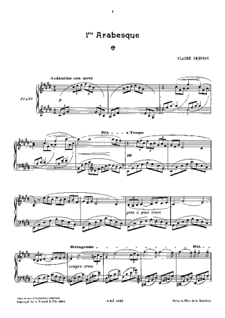 Claude Debussy  score for Piano