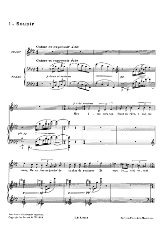 Claude Debussy 3 Poèmes De Stéphane Mallarmé score for Piano
