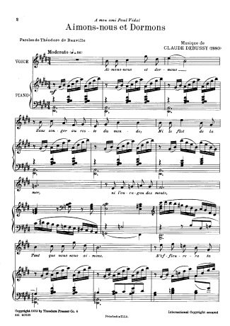 Claude Debussy  score for Piano