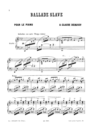 Claude Debussy Ballade score for Piano