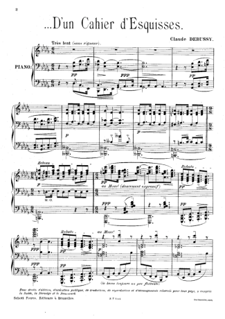 Claude Debussy D Un Cahier D Esquisses score for Piano