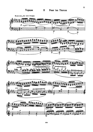 Claude Debussy Etude II (Pour Les Tierces) score for Piano