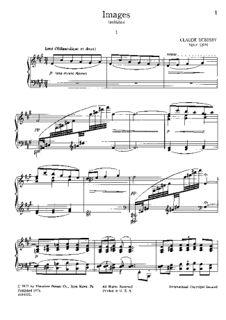 Claude Debussy Images Oubliées score for Piano
