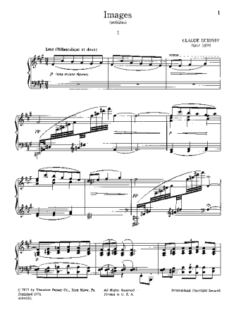 Claude Debussy  score for Piano