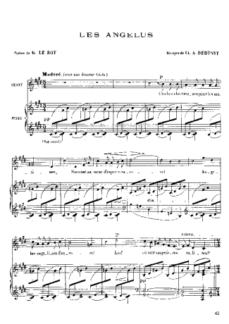 Claude Debussy Les Angélus score for Piano