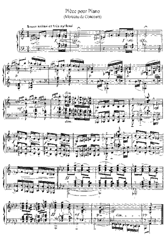 Claude Debussy Morceau De Concours score for Piano