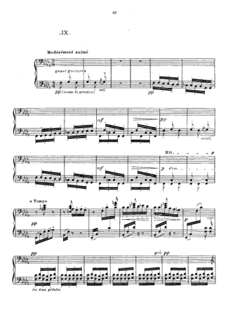 Claude Debussy Prelude IX La Sérénade Interrompue score for Piano