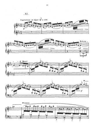 Claude Debussy Prelude XI La Danse De Puck score for Piano