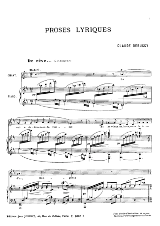 Claude Debussy  score for Piano