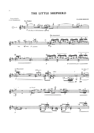Claude Debussy The Little Shepherd score for Acoustic Guitar