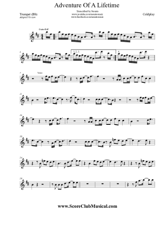 Coldplay  score for Trumpet