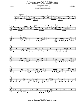 Coldplay  score for Violin