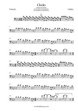 Coldplay  score for Cello