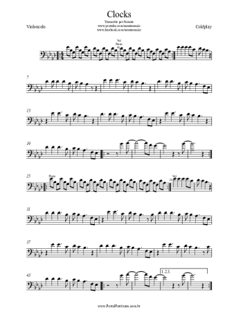 Coldplay  score for Cello