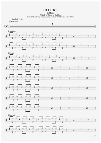 Coldplay  score for Drums