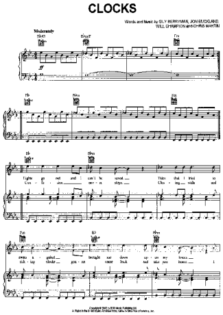 Coldplay  score for Piano