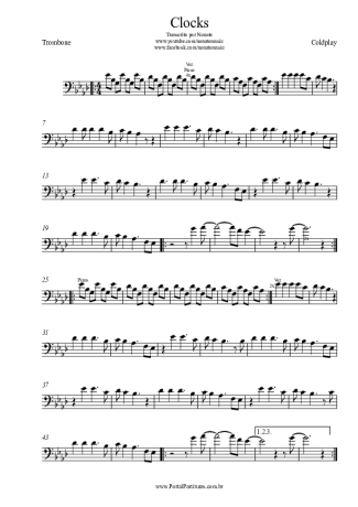 Coldplay  score for Trombone