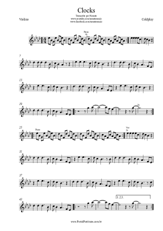 Coldplay  score for Violin