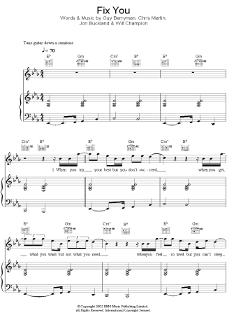 Coldplay  score for Piano