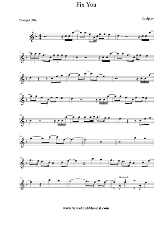 Coldplay  score for Trumpet