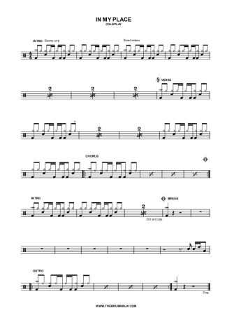 Coldplay  score for Drums