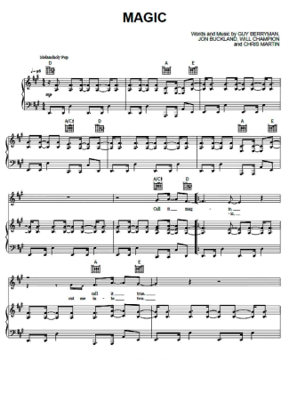 Coldplay  score for Piano