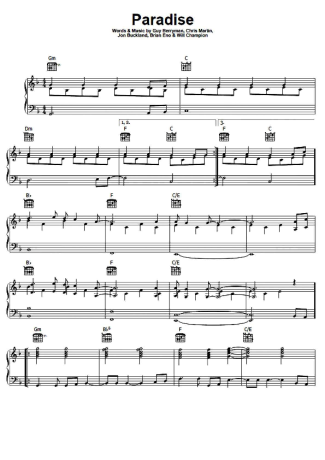 Coldplay  score for Piano