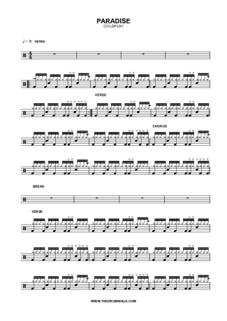 Coldplay  score for Drums