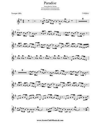 Coldplay  score for Trumpet