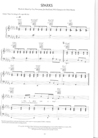 Coldplay  score for Piano