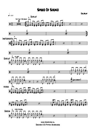 Coldplay  score for Drums