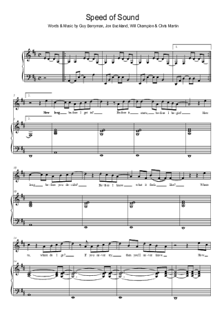 Coldplay  score for Piano