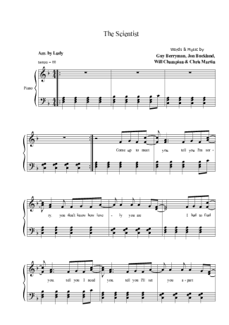 Coldplay The Scientis score for Piano
