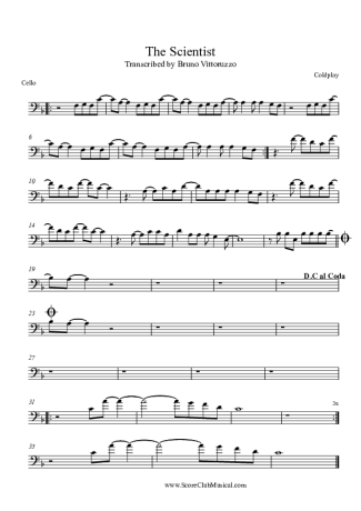 Coldplay  score for Cello