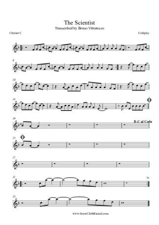 Coldplay  score for Clarinet (C)