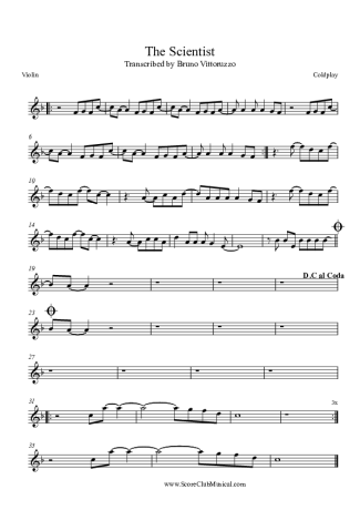 Coldplay The Scientist score for Violin
