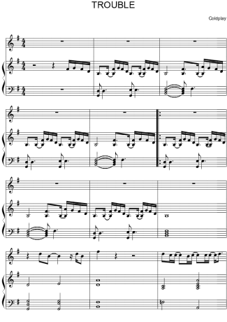 Coldplay  score for Piano