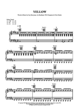 Coldplay  score for Piano