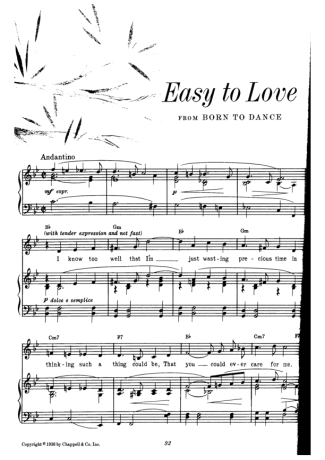 Cole Porter Easy To Love score for Piano