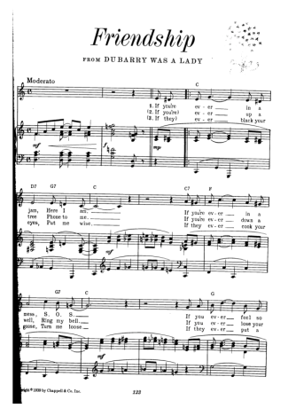 Cole Porter Friendship score for Piano