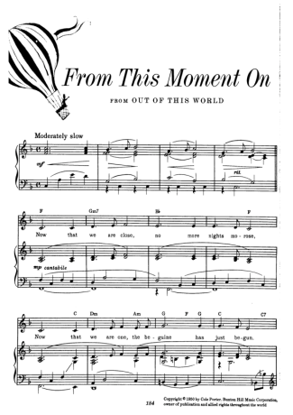 Cole Porter From This Moment On score for Piano